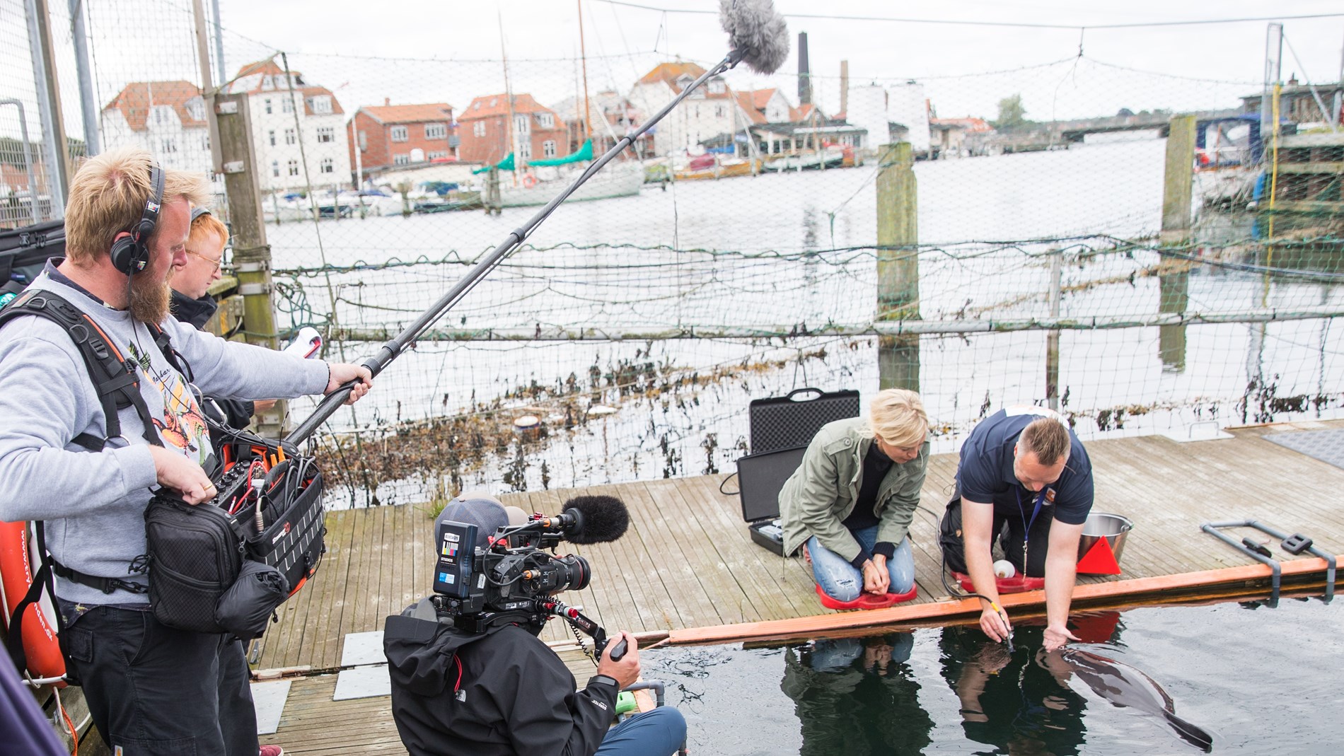 Tv-optagelse fra en havn i Danmark